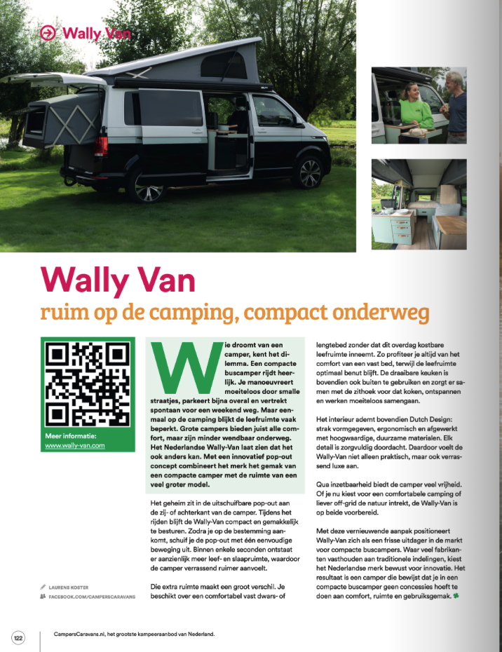 Artikel über Wally-Van im Magazin Campers & Caravans, Ausgabe 5 2026, Seite 122