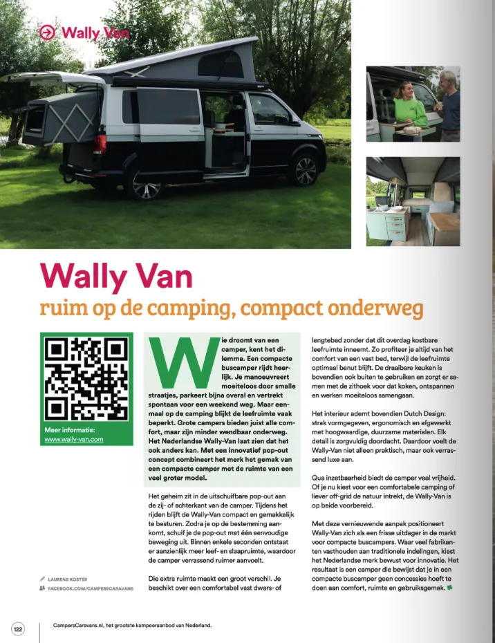 Artikel über Wally-Van im Magazin Campers & Caravans, Ausgabe 5 2026, Seite 122
